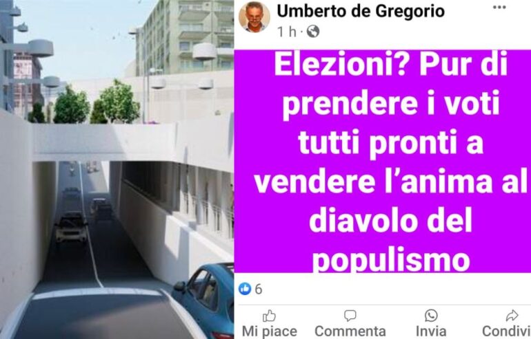 Sottopasso, De Gregorio attacca il centrosinistra stabiese. Poi rimuove il post dai social